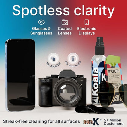Koala Eyeglass Lens Cleaner Spray Kit | 8oz + 2oz Glasses Cleaner Bottle + - Image 2