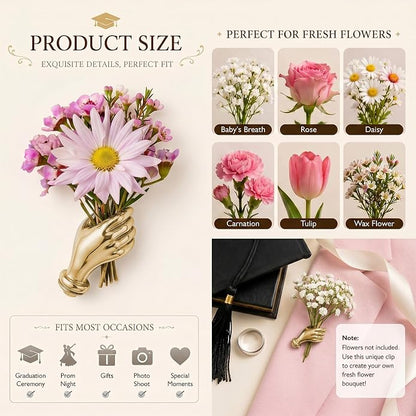 Flower Holder Brooch Pin for Women Flower Vase Brooch Back to School Teacher - Image 6