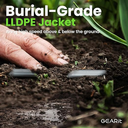 GEARit Cat 6 Outdoor Flat Ethernet Cable Direct Burial Rated LLDPE Jacket - Image 3