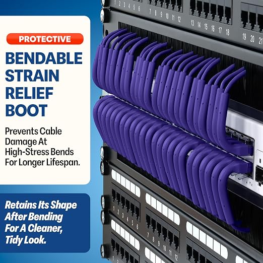 Everest Ultra Slim Cat6a Ethernet Patch Cables 5ft Purple - Image 3