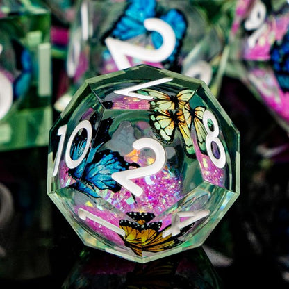 Butterfly DND Dice Pink Liquid Core Dice Set - Image 3