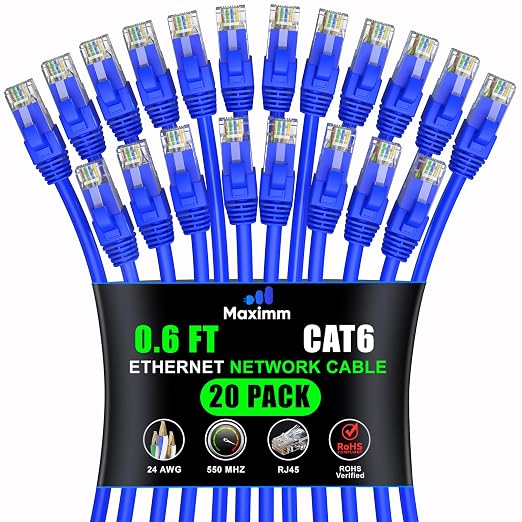 Maximm Cat 6 Ethernet Cable 0.6 ft by MaximmCable