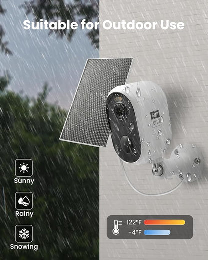 Solar Security Camera Outdoor Wireless, 5MP Color Night Vision, Battery Powered - Image 7