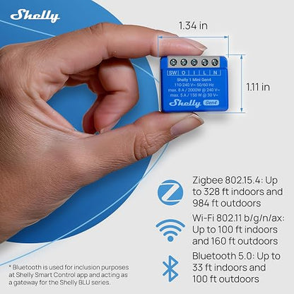 Shelly 1 Mini Gen4 | Wi-Fi, Zigbee & Matter Smart Relay Switch - Image 3