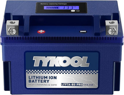 TYKOOL YTX7A-BS -Pro 12.8V 4Ah 240CCA High Performance Lithium Powersports by TYKOOL