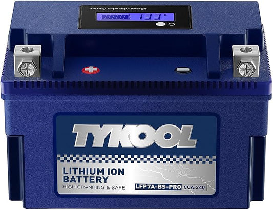 TYKOOL YTX7A-BS -Pro 12.8V 4Ah 240CCA High Performance Lithium Powersports by TYKOOL
