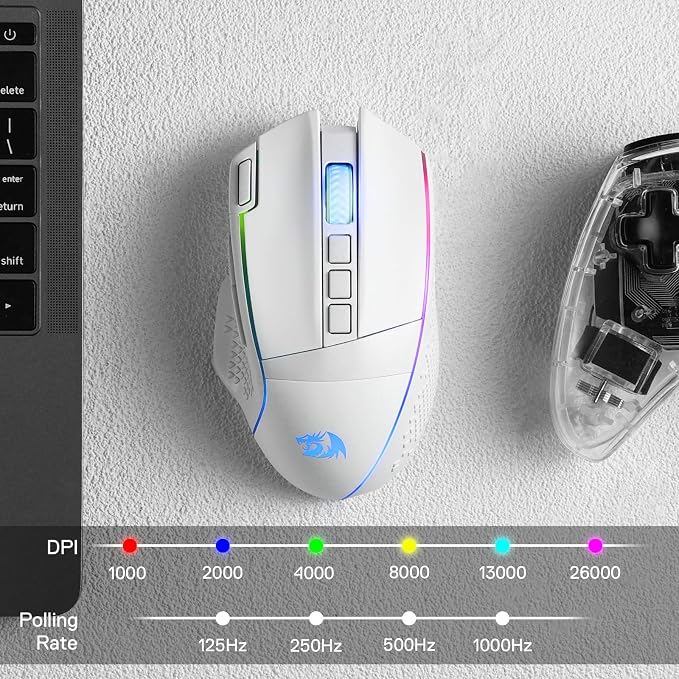 Redragon M991 Wireless Gaming Mouse, 26000 DPI 3-Mode Gamer Mice w/Rapid Fire - Image 6