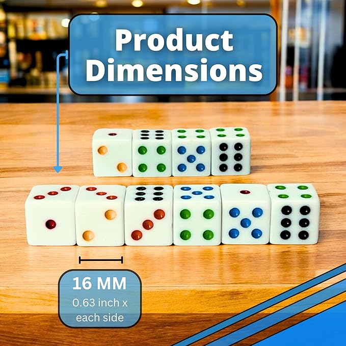 Luck Lab 10 Piece D6 Multicolor Pip Dice Pack - Image 6