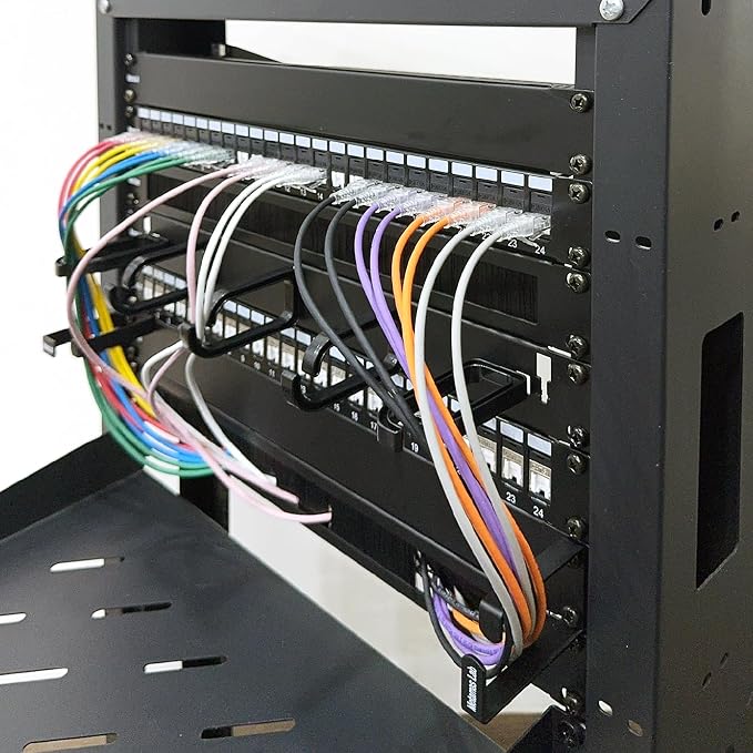 10 Pack Metallic 1U D Ring Cable Manager Ring Network Rack Cable Management - Image 3