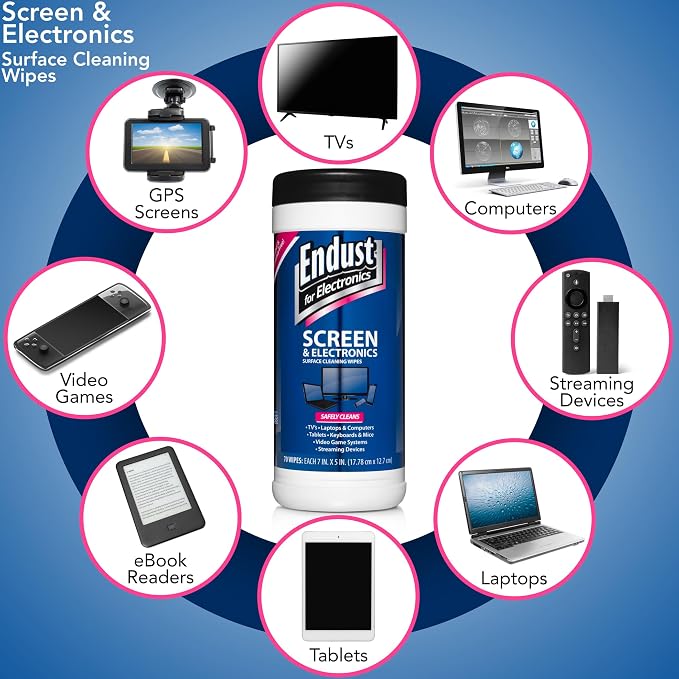 Endust For Electronics; Screen & Surface Cleaning Wipes, For TV, Computer - Image 2