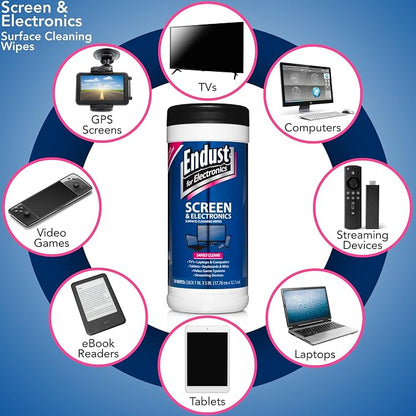 Endust For Electronics; Screen & Surface Cleaning Wipes, For TV, Computer - Image 2