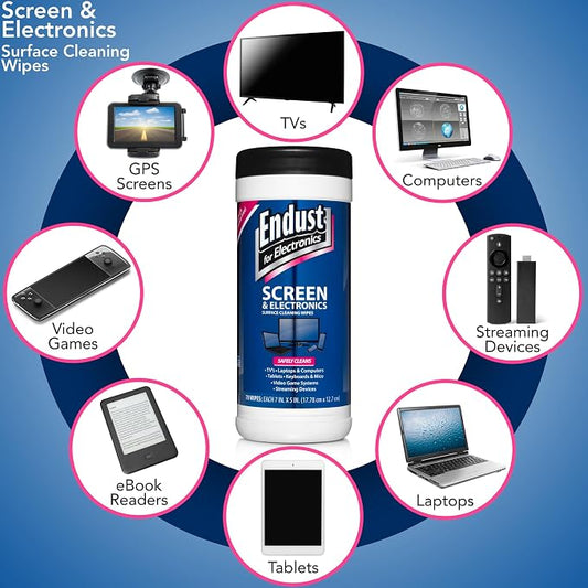 Endust For Electronics; Screen & Surface Cleaning Wipes, For TV, Computer - Image 2