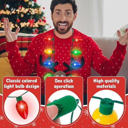Blowata 50PCS Christmas Light up Necklace, 3 Glow Modes Christmas Accessories - Image 3