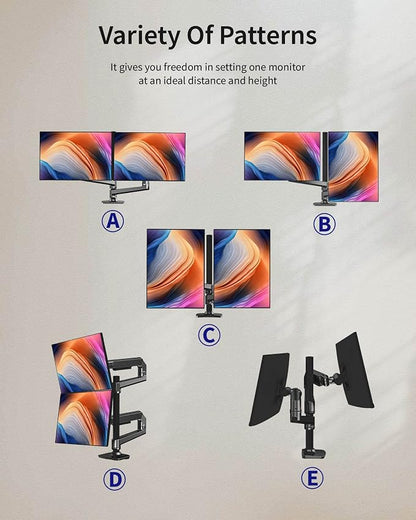 Dual Monitor Mount, Holds Screens up to 40 Inches and 25 lbs, Fully Adjustable - Image 4