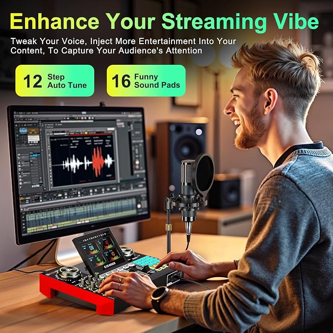 Podcast Microphone Bundle with Live Sound Board Audio Mixer, Podcast Equipment - Image 7