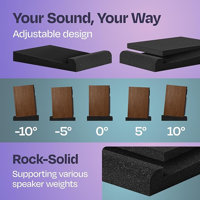 Pair of Studio Monitor Isolation Pads Premium Acoustic Foam to Elevate Audio - Image 5