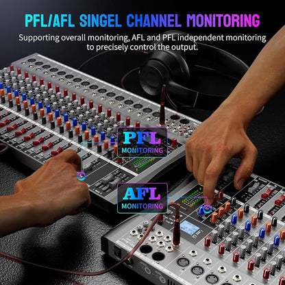 Professional DJ Audio Mixer, NEW BAXS 16 Channel DJ Bluetooth Controller Sound - Image 5