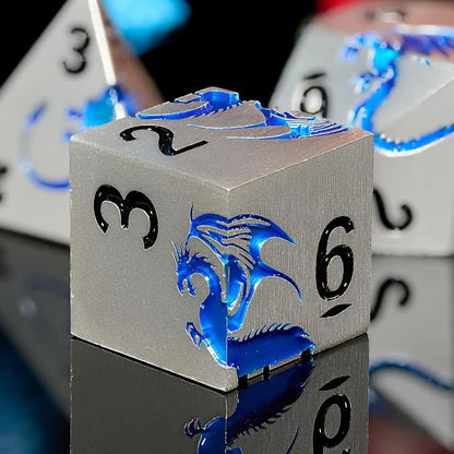 Metal DND Dice, HNCCESG Dragon Metallic D&D Dice Set 7 PCS - Image 2