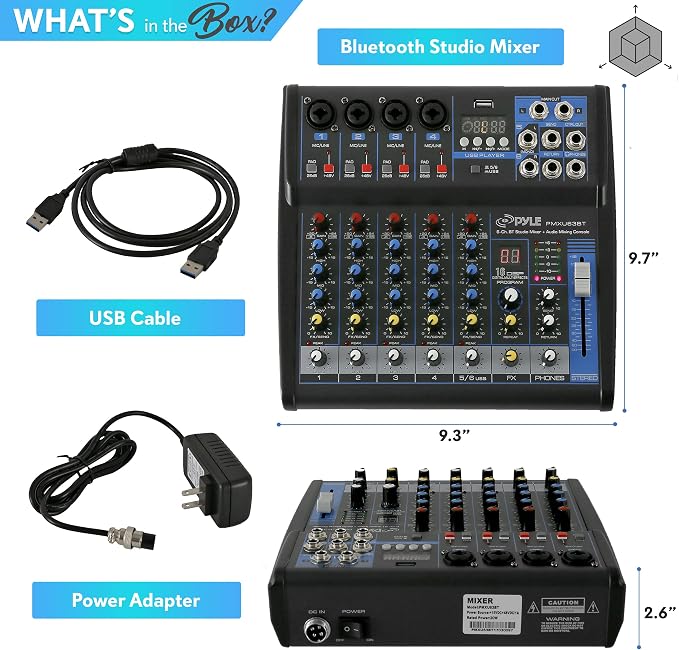 Pyle 6-Channel Professional Audio Mixer - Image 3