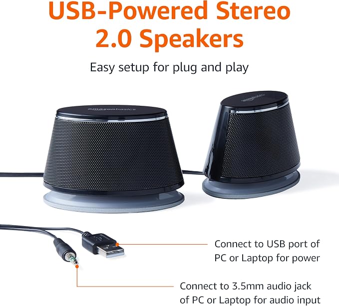 Amazon Basics Stereo 2.0 Speakers - Image 2