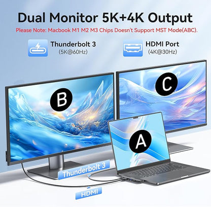 USB C Hub Adapter for MacBook Pro Air 2025-2016 Docking Station for MacBook M4 - Image 4