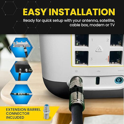 RG6 Coaxial Cable with F Connectors, High Speed Internet and TV Cord - Image 4