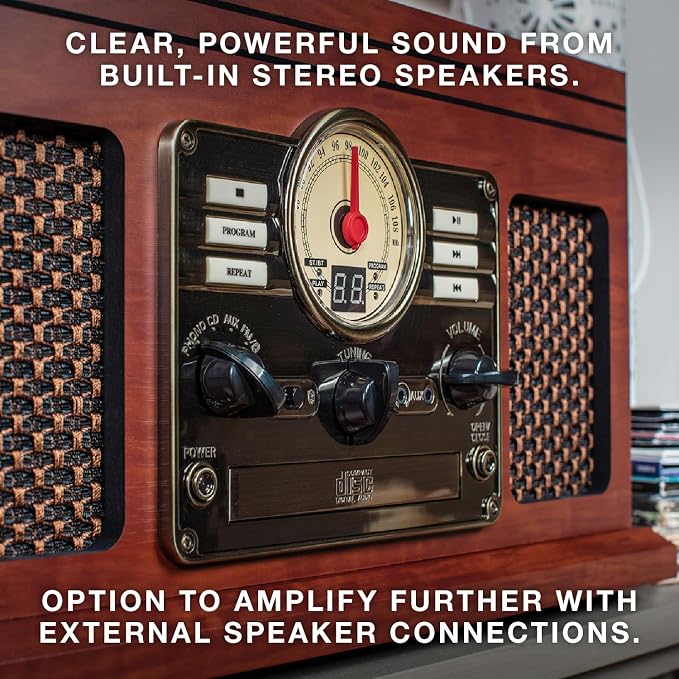 Victrola The Quincy 6-in-1 Bluetooth Record Player & Multimedia Center - Image 6