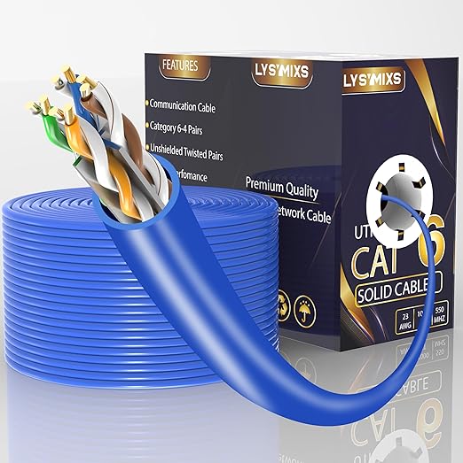 Cat6 Ethernet Cable 1000FT Channel Test Pass, Cat6 1000ft Ethernet Cable 23AWG by Lysymixs