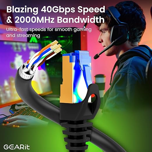 GEARit Cat8 Outdoor Ethernet Cable Waterproof, Direct Burial, LLDPE UV Jacket - Image 2