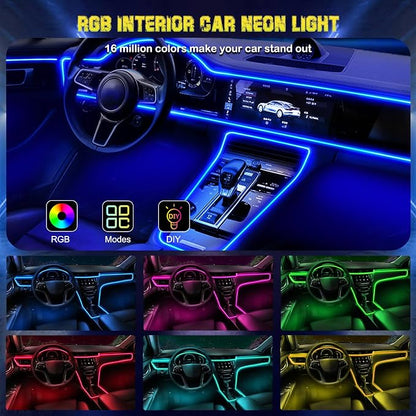 Jushope Interior Car LED Strip Lights, RGB USB Car Ambient Lighting - Image 4