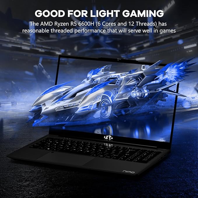 NIMO 15.6" IPS FHD-Gaming-Laptop, AMD Ryzen 5 6600H 6 Cores 32GB DDR5 RAM 1TB - Image 7