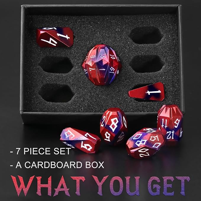 Metal Dice Set D and D for Dungeons and Dragon, Metal Polyhedral DND Dice - Image 4
