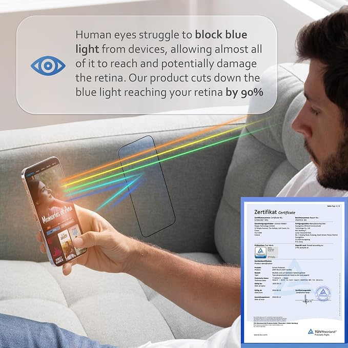 Deppa |2 Pack| Anti-Blue Light Screen Protector - Image 3