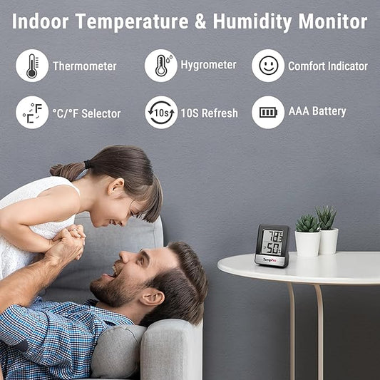TempPro TP49 4 Pieces Digital Hygrometer Indoor Thermometer Humidity Meter Mini - Image 2