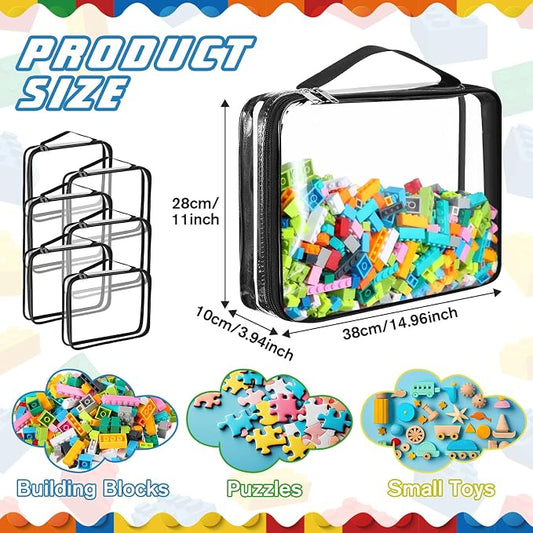 Sanwuta 6 Packs Toy Storage Bags, PVC Organizing Case Bags - Image 2