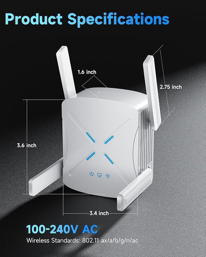 2026 WiFi Extender, New Gen Wi-Fi 6 Signal Booster Range up to 18, 888 sq.ft - Image 7
