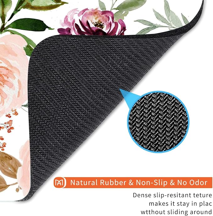 Square Mouse Pad Pretty Floral, Personalized Premium-Textured Custom Mouse Mat - Image 5
