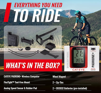CATEYE Padrone Plus Bike Computer – Oversized Display Cyclocomputer, Wireless - Image 8
