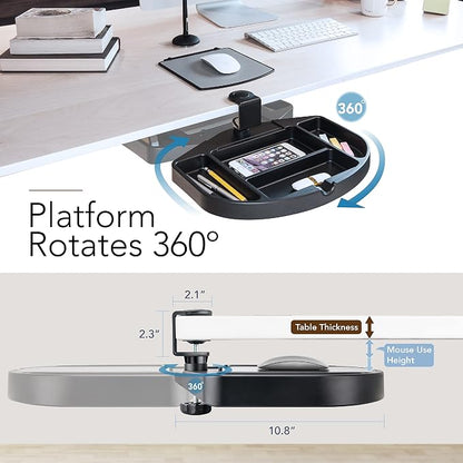 EHO Clamp-On Desk Organizer, Mouse Pad Storage, Spill-Proof, Under Desk Storage - Image 3