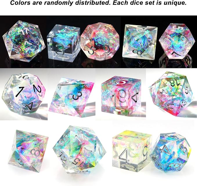 Haxtec Rainbow Sharp Edge Dice Set DND Dice - Image 5
