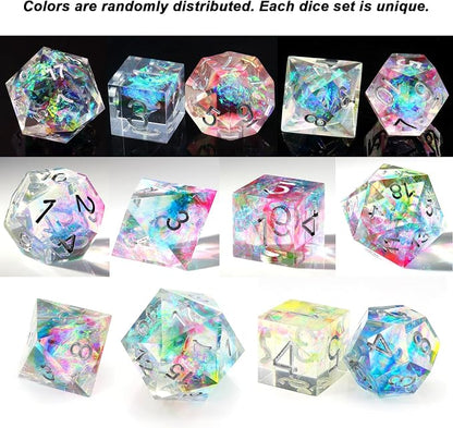Haxtec Rainbow Sharp Edge Dice Set DND Dice - Image 5