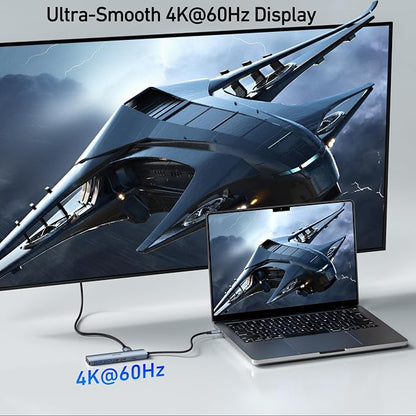 BENFEI USB C HUB 6-in-1 with HDMI, 100W Power Delivery, 10Gbps 2*USB-A and - Image 4