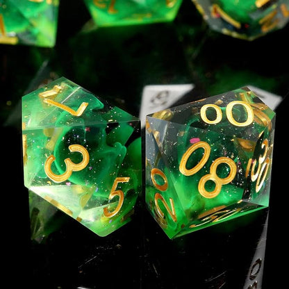 Haxtec Glitter DND Dice Set Sharp Edge Dice - Image 3