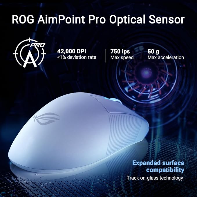 ASUS ROG Keris II Ace Wireless Gaming Mouse – Right-Handed Ergonomic, Tri-Mode - Image 5