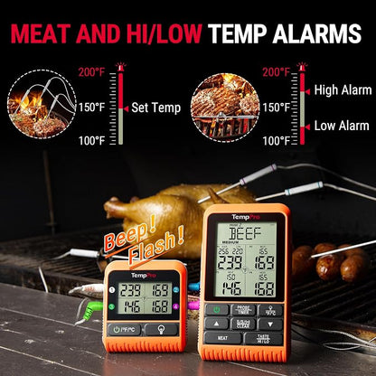 TempPro TP829 1000ft Wireless Meat Thermometer Digital - Image 7