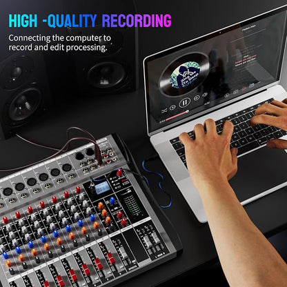 Professional DJ Audio Mixer, 12 Channel Audio Mixer, USB Interface, 12 XLR - Image 8