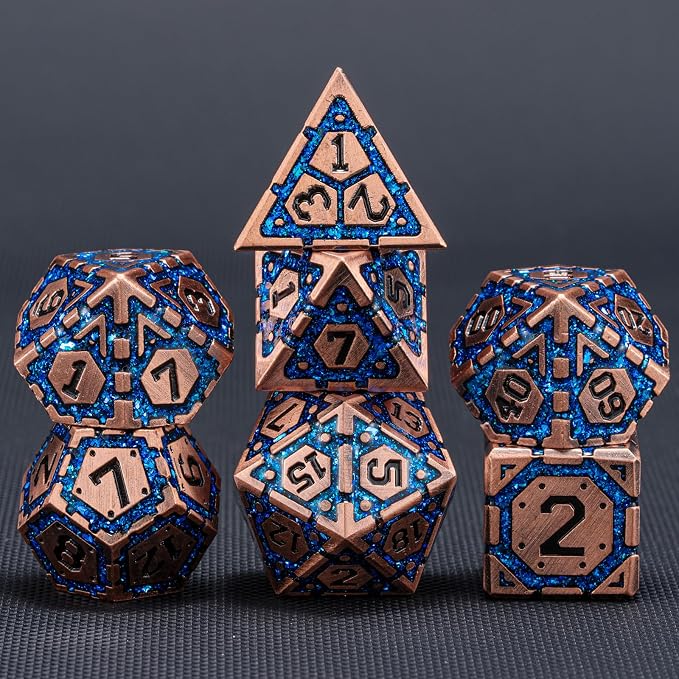 DND Metal Dice Set, Polyhedral Dice Set - Image 2