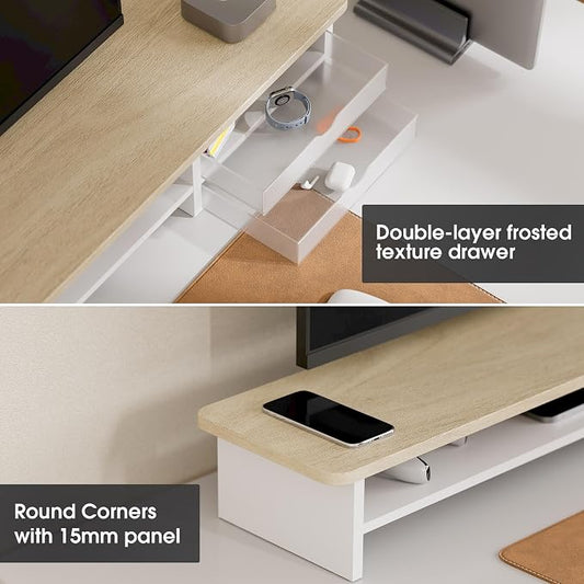 Fenge Monitor Stand, Dual Monitor Riser, 42.5inch Large Desk Computer Monitor - Image 2