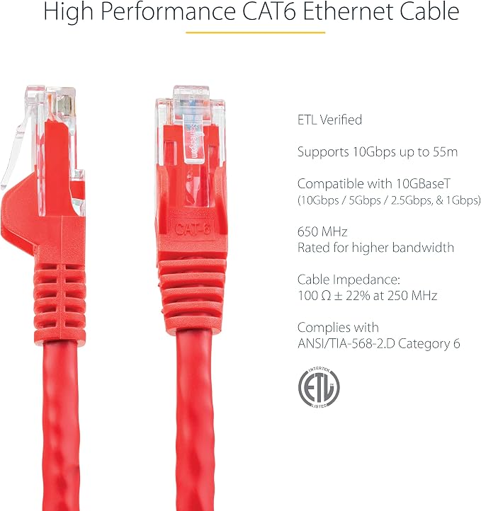 StarTech 1ft CAT6 Ethernet Cable - Image 2