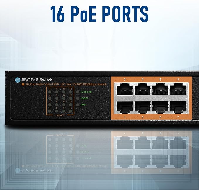 BV-Tech 18 Ports Long Range PoE+ Switch - Image 2